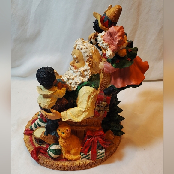 Santa Claus Vintage Collectible Figure Sitting Reading To...